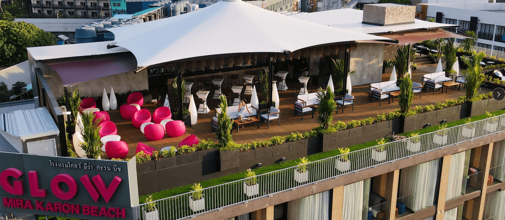 An exclusive group event at Halo Rooftop Bar during sunset